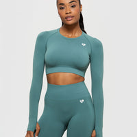 Power Seamless Long Sleeve Crop Top | Sea Pine