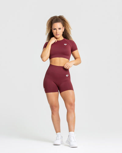 Power Seamless Shorts | Burgundy