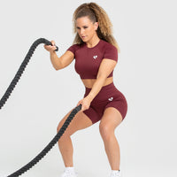 Power Seamless Shorts | Burgundy