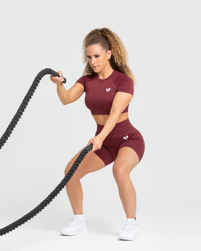 Power Seamless Shorts | Burgundy