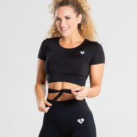 True Tie Crop Top | Black