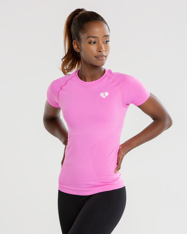 Power Seamless T-Shirt | Phlox Pink